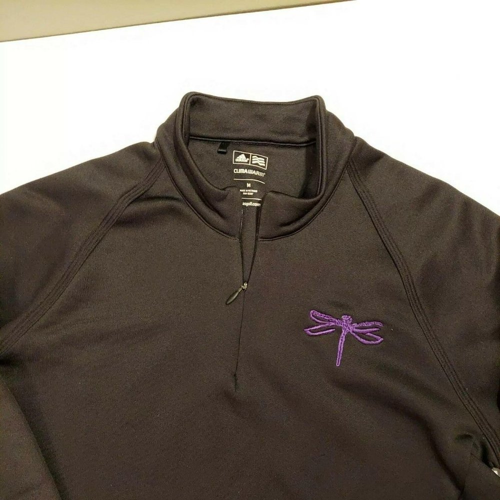 ADIDAS Climawarm Womens Med Black 1/4 Zip Shirt - Picture 3 of 8